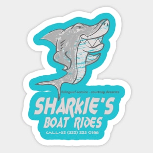 Sharkie's boat rides Sticker
